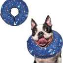 Supet Inflatable Dog Cone Collar Recovery Head Cone, Dog Donut Collar after Surgery (S(Neck 7"-10"), Star)