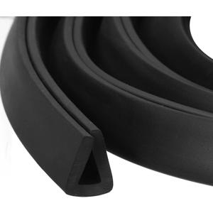 uxcell U Channel Edge Trim, 16.4ft Length Rubber Guard Seal Strip Edge Protector Flat Type Fit for 5mm Edge, (23/64" W x 7/16" H) Black