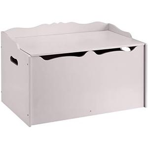Amazon Basics Kids Toy Box, Wooden Organizer Storage Chest, Gray, 30" x 18" x 19"