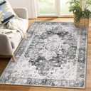 Moynesa Ultra-Thin Washable Area Rug - 4x6 Grey Living Room Rug Oriental Entryway Mat, Non Slip Non Shedding Pet Friendly Bedroom Carpet for Apartment Office Entrance Kitchen