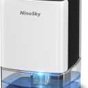 NineSky Dehumidifier for Home, 30oz Water Tank,(300 sq.ft) Dehumidifiers for Bedroom, Bathroom, Basement with 7 Colorful Lights, Auto Shut Off(C1 White)