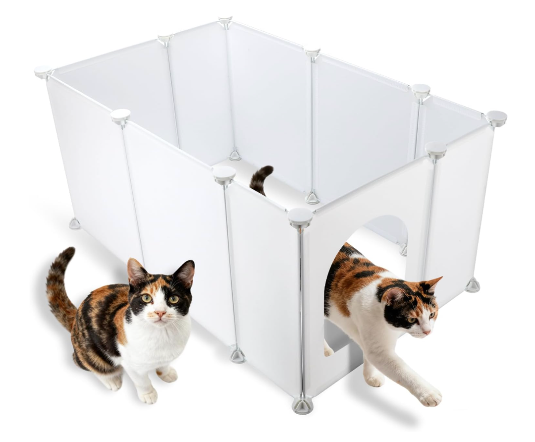 FHTONGE Extra Large Cat Litter Box Enclosure Splash Guard for Any Type, Universal Kitten Litter Pan Pee Shields Wall Protector, Spill Proof Cat Litters Box Privacy Screen for Open Top