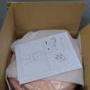 Small Vanity Stool Chair with Storage and Folding Back,4 Metal Legs with Anti-Slip Feet,Round Ottoman with Velvet Seat, Furry Padded Seat for Makeup, Bedroom (Black, Standard) (Pink)