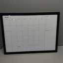 Dry Erase Calendar Whiteboard for Wall, 24"x18" Monthly White Board, Black