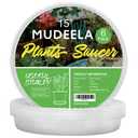 MUDEELA 6 Pack of 15 Inches Plant Saucers for Indoor, Durable Plastic Round Plant Tray Plant Dish Pant Plate to Catch Water for Flower and Plant Pot, Thicker, Stronger, Deeper, Black