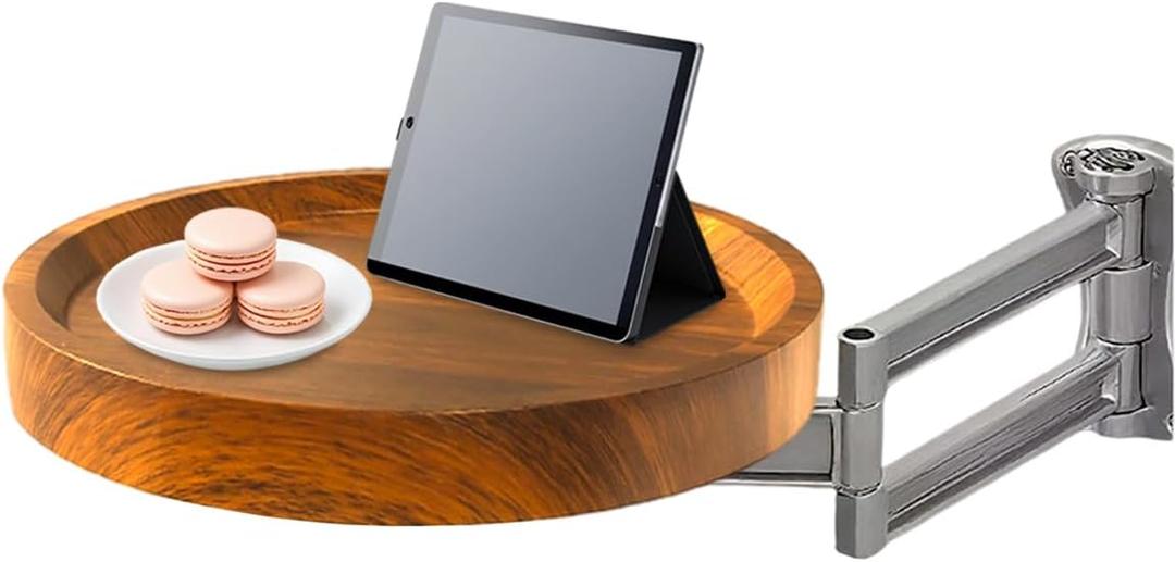 Comeon Wall Mounted Folding Nightstand, Night Stand Fold Down for Small Spaces Bedside Table Bed Side Tables Bedroom to Place Alarm Clock Electronic Devices Books (Wood)