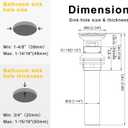 Bathroom Sink Drain Without Overflow, Vessel Sink Lavatory Vanity Pop Up Drain Stopper Without Overflow, Brass and Stainless 304, Chrome