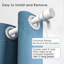 Byondeth Curtain Rods for Windows 16 to 144 Inches Adjustable Length 1 Inch Diameter Window Curtain Rod with Aluminium End Cap, White