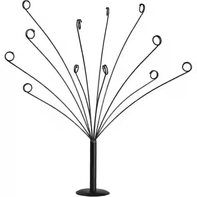 CraftyCrocodile Gift Card Tree Holder - Metal Display Stand with 11 Flexible Clips for Photos, Money, Lottery Tickets, Cards & Notes - Matte Black Finish