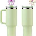 4 x 4Pcs Bow Straw Toppers for Stanley Cup 30&40Oz, 10mm Silicone Cute Straw Covers Cap for Stanley Cup Tumbler Accessories