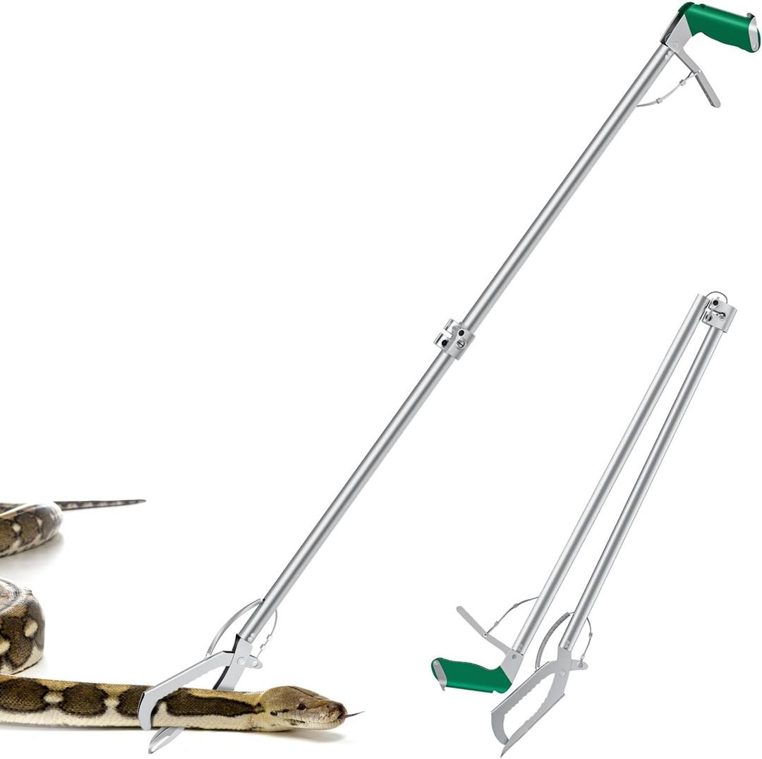 60 Snake Tongs Collapsible Grabber, Professional Reptile Snake Catcher Wide Jaw Handling Tool, Stainless Steel Snake Hook 60 Snake Tongs Collapsible Grabber, Professional Reptile Snake Catcher Wide Jaw Handling Tool, Stainless Steel Snake Hook