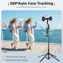 Auto Face Tracking Selfie Stick Tripod for iPhone with Light 360 Rotation That Follows Your Movement 70.9" Camera Tripod Stand with Remote for Content Creator Vlog Live Stream Video Recording