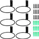 6 Pack 5in Flower Pot Holder Ring Wall Mounted Metal Planter Hooks Hangers (6, 5")