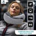 Ergonomic Memory Foam Travel Pillow - 360 Neck & Head Support, Breathable Cover, Portable with Travel Bag, Includes 3D Sleep Mask & Earplugs, Essential for Airplane Travel