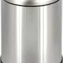GLAD Small Trash Can, 1.2 Gallon | Round Stainless Steel Garbage Bin with Soft Close Lid & Step Foot Pedal | Metal Waste Basket with Removable Inner Bucket, Stainless