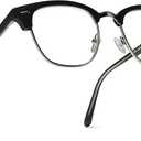 2SeeLife Premium Half Rim Reading Glasses Women & Men - Fits all Face Shapes, Metal & Sturdy Readers, Spring Hinges, Matte Black, 2.0 x