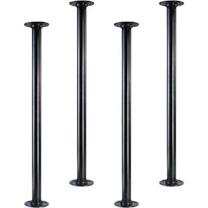 GeilSpace 24" Industrial Pipe Table Legs, Metal Pipes and Flanges for Custom Vintage Tables and Furniture, Rustic DIY Desk Legs, Shelf Support, Set of 4 (1" 24", Black)