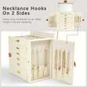Jewelry Box for Women, 6-Layer Large Jewelry Holder Organizer Box with Mirror & 5 Drawers for Rings, Earrings, Necklaces, Bracelets,White