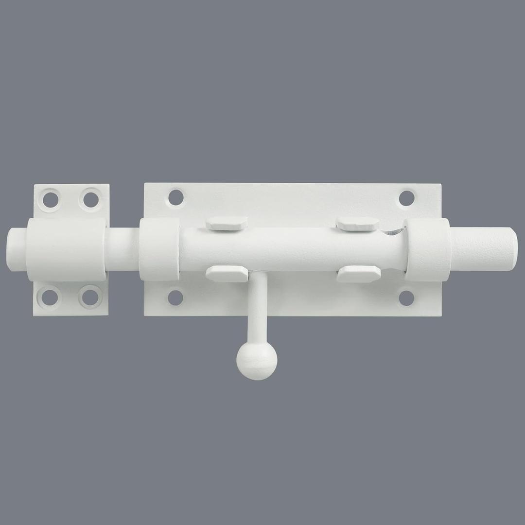 Alise Stainless Steel Gate Latch - Slide Bolt, Heavy Duty Door Latch, White Barrel Bolt, Security Slide Lock (6 Inch (Regular))