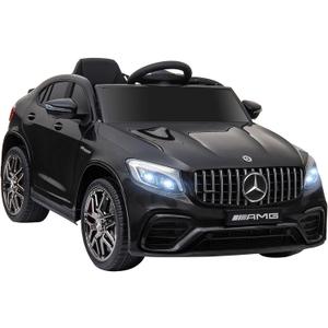 Aosom 12V Toddler Ride On Car with Remote Control, Mercedes Benz AMG GLC63S Coupe, Electric Car with 2 Speed, MP3 Player, Light, Horn, Songs, Suspension, Black