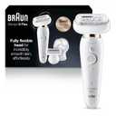 Braun Epilator Silk-pil 9 9-030 with Flexible Head, Facial Hair Removal for Women and Men, Hair Removal Device, Shaver & Trimmer, Cordless, Rechargeable, Wet & Dry, Beauty Kit with Body Massage Pad