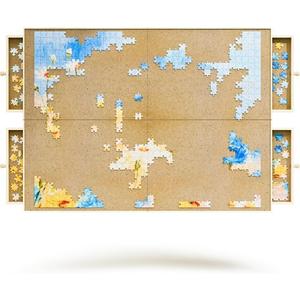 1500 Piece Rotating Puzzle Board, 25"x33" Jigsaw Table with Drawer