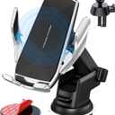 Car Phone Mount,AutoClamping Smart Sensor 10W Qi Fast Charging Car Front Windshield Dashboard Air Vent Phone Holder Compatible with iPhone12/12 pro max/Samsung S20/note 20 All 4.76.7 Inch Smartphone, Silver