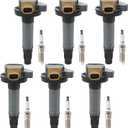JDMSPEED Set of 6 UF646 Ignition Coil &SP534 Spark Plug Compatible with 2011-2020 Ford F-150 Expedition Explorer Flex Taurus Transit/Lincoln MKS MKT Navigator V6 3.5L Turbo