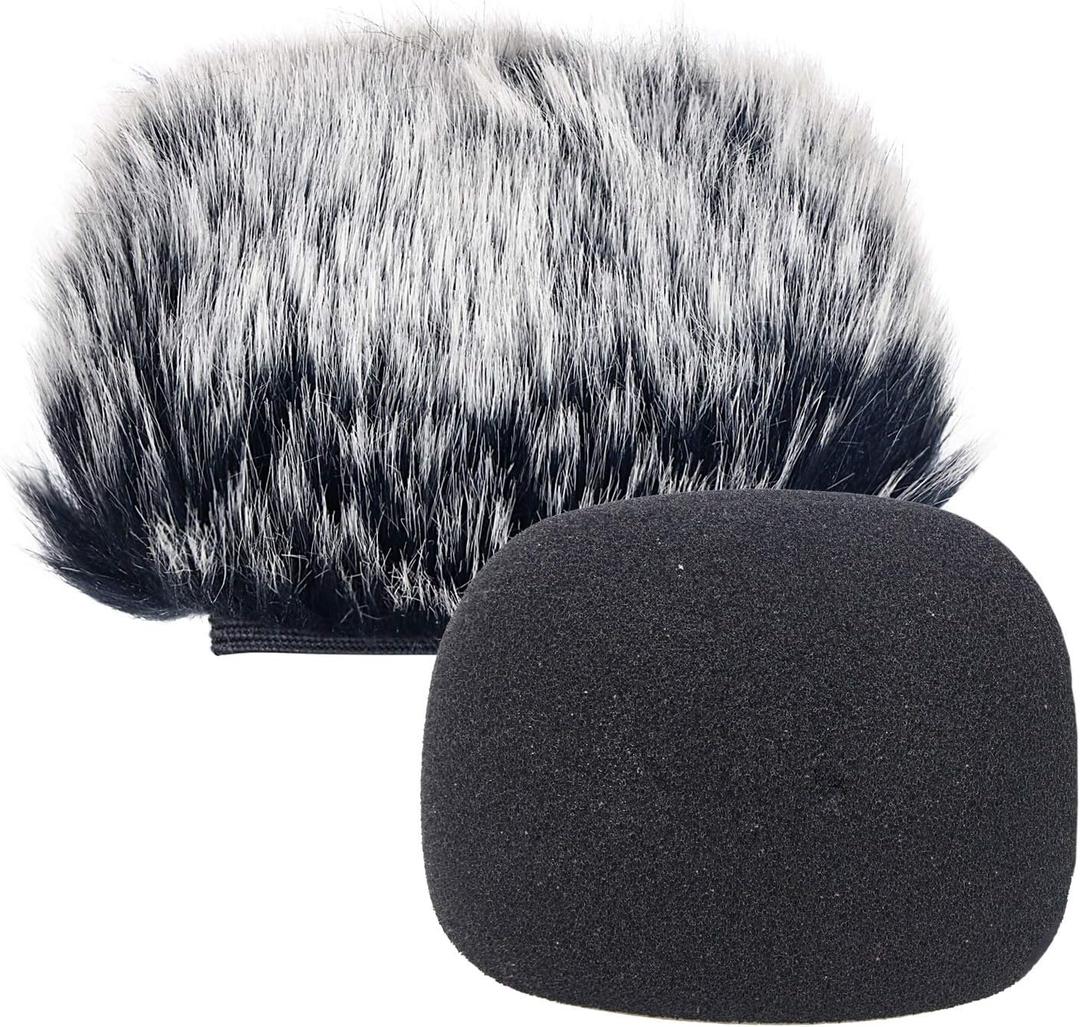 SUNMON Windscreen Deadcat and Foam Cover for DR-05X DR-05 Mic Recorders, Indoor Outdoor Microphone Wind Muff