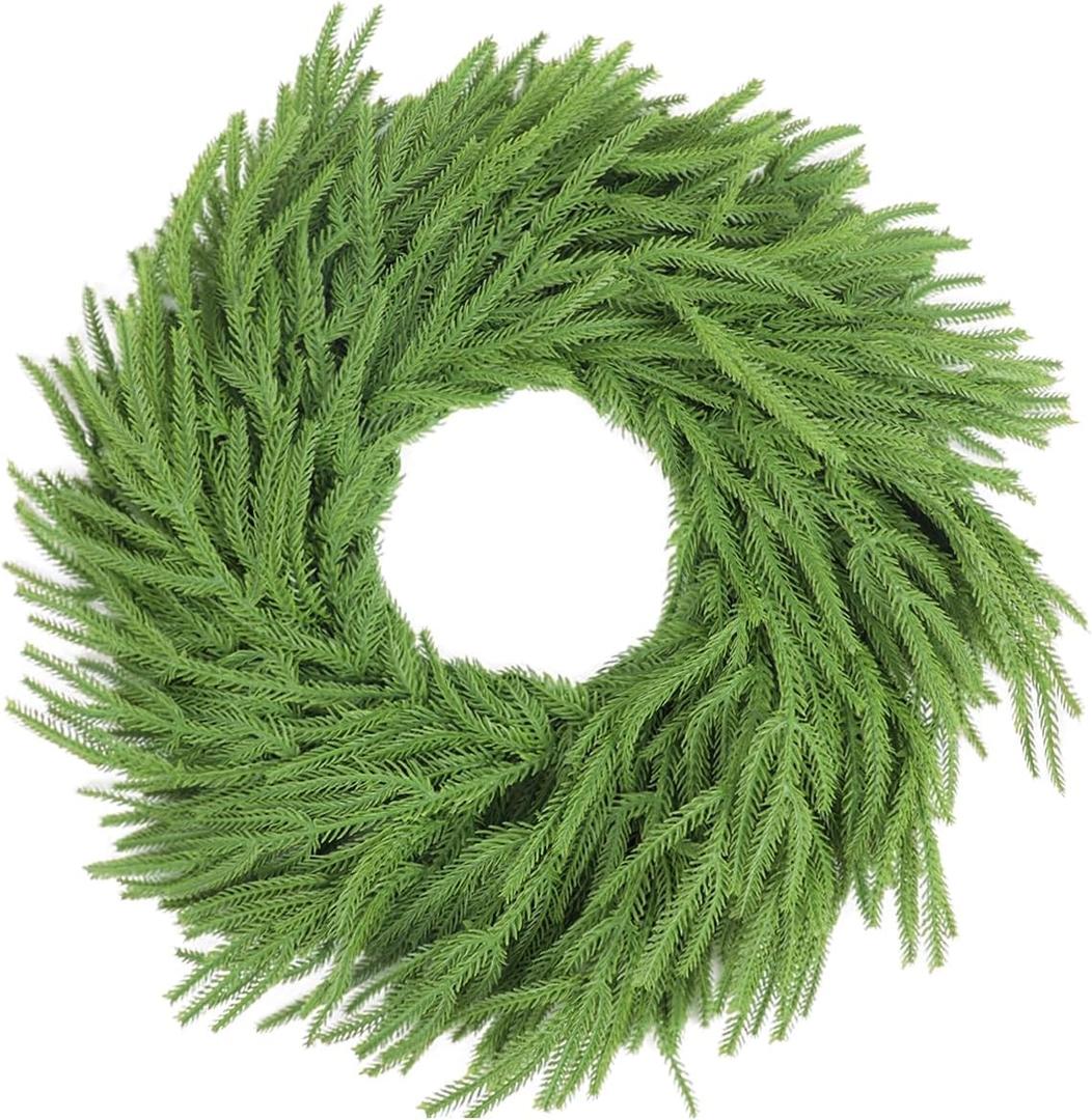 Edeesky 26Inch Christmas Wreaths for Front Door - Xmas Real Touch Pine Wreath - Thanksgiving Large Lifelike Lush Artificial Green Wreaths for Walls Windows Porches Farmhouse Indoor Outdoor Home Decor