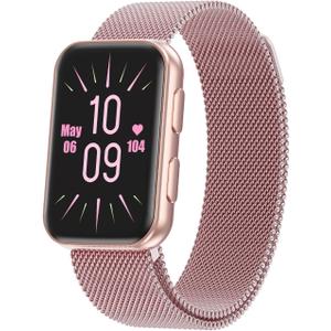 MorePro Health Fitness Tracker for Women Men, 24/7 Heart Rate Blood Pressure & Oxygen Monitoring, Sleep Tracker, 120+ Sport Modes Smart Watch, IP68 Waterproof, 2 Bands, Compatible Android iOS (Active Pink)