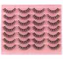 False Lashes Clear Band Faux Mink Lashes Wispy Eyelashes Cat Eye 16mm Natural D-Curl Lashes Cat Eye Strip Eyelashes Pack by Kiromiro, 14 Pairs