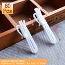 80 Pcs Plastic Curtain Hooks, Adjustable Pinch Pleat Hooks, Ratchet System Pinch Pleat Curtain Hooks for Window Curtain, Door Curtain and Shower Curtain (85mm/3.35inch)