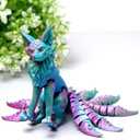 3D Printed Nine tailed fox Model,Flexible Realistic Articulated Animal Fidget Toys,Mystery Figurines Gifts for Easter,Executive Desk Funny Dcor and Festival Collectible,Easter Basket Stuffers (PG)