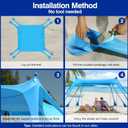 Rhino Valley Beach Tent Shade Canopy UPF50+ Protection, 8 Sandbags, 4 Stability Poles, Outdoor Sun Shelter Umbrella for Sand, Camping, Fishing Essentials