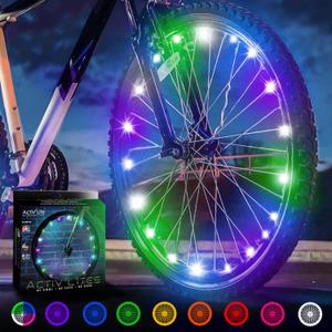 Activ Life LED Bike Wheel Lights with Batteries Included! Get 100% Brighter and Visible from All Angles for Ultimate Safety & Style (1 Tire Pack) (Pastel)