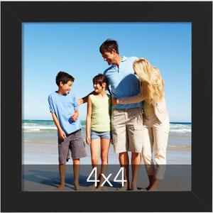 TWING 4x4 Frames, Black Square Picture Frames with Mat and Horizontal/Vertical Tabletop Frame for Gallery Wall Decor Display, Ideal Gift to Family and Friends,1 Pack