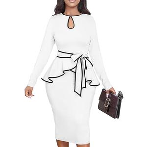 Women's Bodycon Vintage Dresses Elegant Peplum Dresses for Women Business Work Office SIZE : XL
