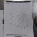 6 Drawers White Wood Dressers for Bedroom with LED Light & Charging Station, Modern Chest of Wide Drawers for Girls Bedroom Living Room, Entryway, Hallway, 47" Wide Wooden Dresser TV Stand, Black