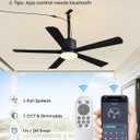 Netin 42" Outdoor Ceiling Fan with Light, IP65 Waterproof Black Gazebo Fan, Plug in Hanging Ceiling Fan, 3CCT Dimmable, 6 Speeds Outdoor Fan with Remote & APP Control for Patio, Pergola, Porch