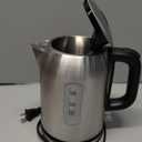 Amazon Basics 1.1Qt (1L) Electric Kettle, Tea Kettle & Water Boiler, with Auto Shut-Off, Boil Dry Protection, High-Safety Strix Thermostat, BPA-Free, 1500W, Stainless Steel, New Model, Black & Silver