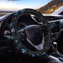 UNICEU Dog Paw Auto Steering Wheel Cover Universal Standard Size 15Inch Soft Breathable Steering Wheel Wrap Non Slip Auto Interior Set for Men Women