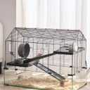 VEVOR Hamster Cage, 360 Viewing Transparent Hamster Habitats, Small Animal Cage, 29.5 x 17.3 x 24 in, Ventilated Pet Mouse Cages with Water Bottle, Portable Hamster House for Rats, Guinea Pigs (29.5"L x 17.3"W x 24.0"H)