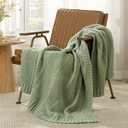 Amlie Home Knit Throw Blanket, Soft Chenille Cozy Breathable Chevron Chunky Decorative Blanket for Couch, Bed & Sofa, French-Inspired Lightweight Warm Gift for Women, Sage Green, 60"x80"