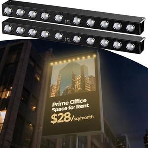 Solar Sign Light Wall lamp,2Pack Set of Solar Outdoor Sign Light, with Automatic Charging and Automatic on/Off Function, Suitable for Billboard Display Lights,Backyard Fence Landscape Lights, Black