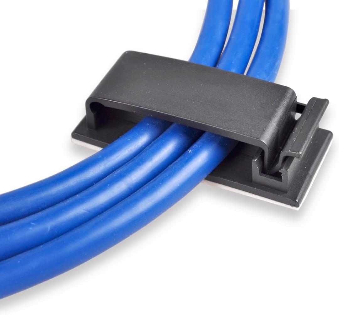 [Ultra Strong] Cable Management Clips, Conwork Self-Adhesive Ethernet Cable Organizer, Desktop Cord Holder Wire Clamps Under Desk Home Office [50-Pack]