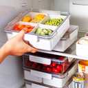 MANO 2pack Serving Trays for Party Divided Veggie Tray with Lid Sealed Sectioned Fruit Snack Serving box Vegetable Storage with 4 Compartments Snackle Box Charcuterie Container Fridge Organizer