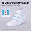 LEVSOX Ankle Compression Socks for Women and Men, Bamboo Viscose Low Cut Cushioned Athletic Running Socks (M)