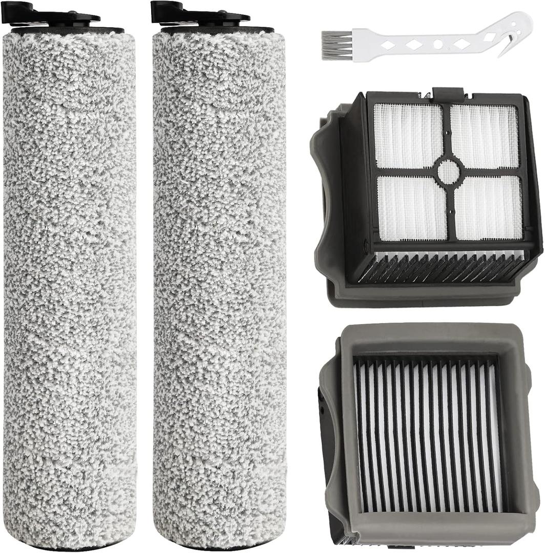 Ifloor3 Roller Brush Replacement for Tineco iFloor 3 and Floor One S3 Cordless Wet Dry Vacuum Cleaner, 2 Brush Roller, 2 HEPA Filters