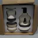 BosilunLife Bathroom Accessories Set of 4 - Beige Bathroom Countet Soap Set Bathroom Decor Bathroom Lotion Soap Dispenser Sets Toothbrush Holder and Soap Dispenser, Soap Dish, Apothecary Jar